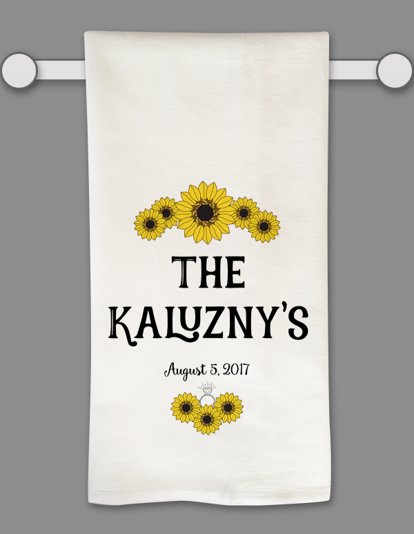 Wedding Custom Tea Towel by Marinette Kozlow