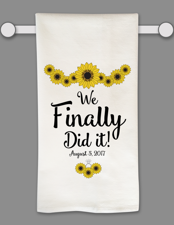 Wedding Finally Did It Tea Towel by Marinette Kozlow