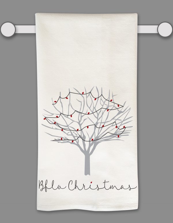 Buffalo Christmas Lights Tea Towel by Marinette Kozlow