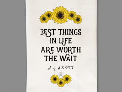Wedding Best Things in Life Tea Towel by Marinette Kozlow