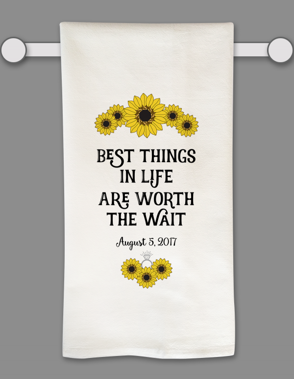 Wedding Best Things in Life Tea Towel by Marinette Kozlow