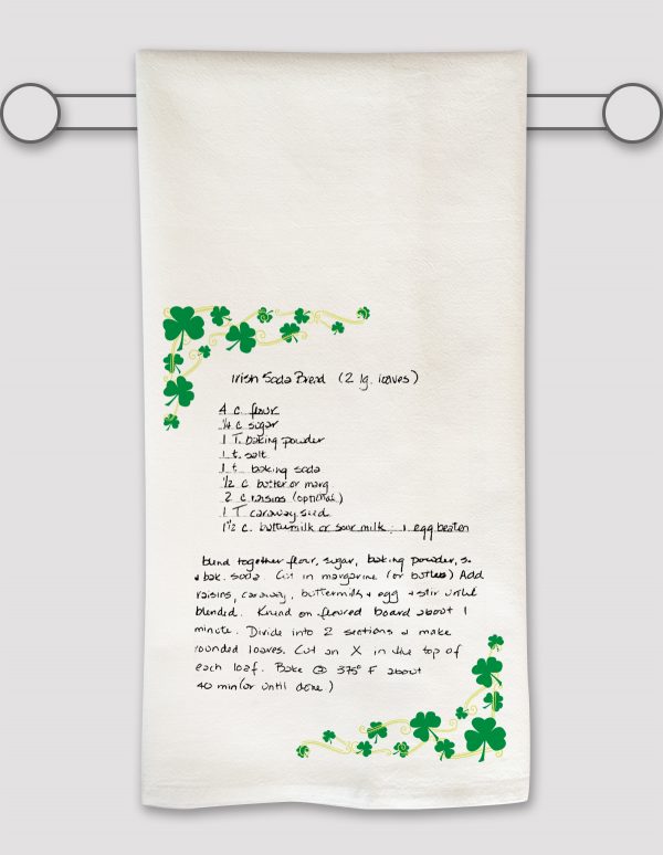 Irish Shamrock Custom Heirloom Tea Towel