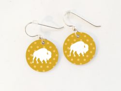 Buffalo and Polka Dot Earrings by Marinette Kozlow
