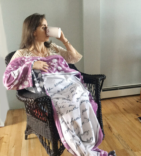 FLEECE Handwritten Message Keepsake Floral Blanket + Mug Gift Set