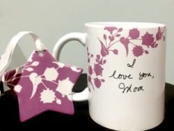 Handwritten Message Keepsake Floral Mug  & Ornament Gift Set