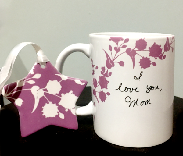 Handwritten Message Keepsake Floral Mug  & Ornament Gift Set