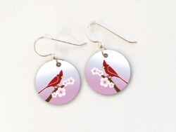 Cardinal Cherry Blossoms Earrings