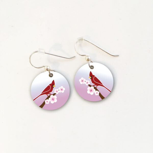 Cardinal Cherry Blossoms Earrings